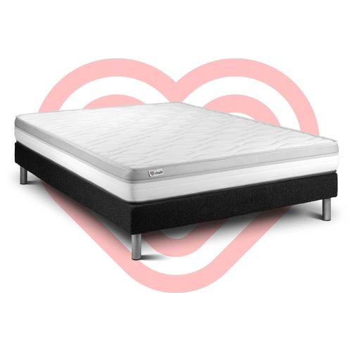 Ensemble Vital Relax 160 X 200 Cm Sommier Kit Noir