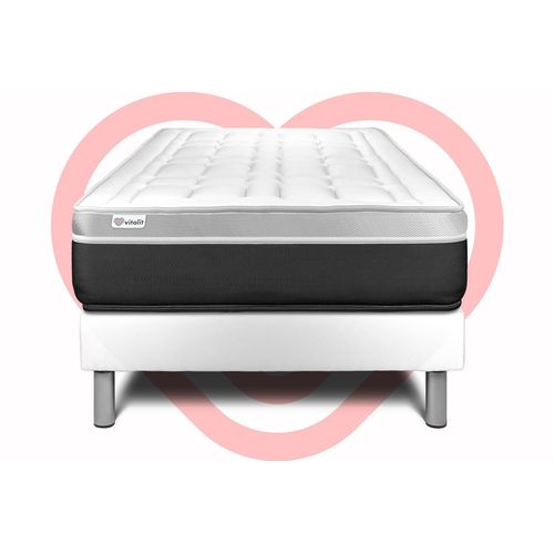 Ensemble Vital Soft 90 X 190 Cm Sommier Kit Blanc