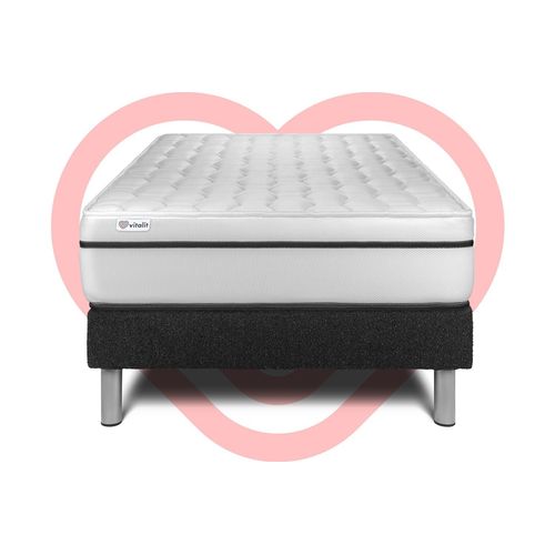 Ensemble Vital Spa 90 X 190 Cm Sommier Kit Noir