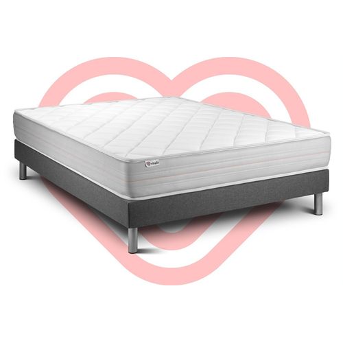 Ensemble Vitalmemo 160x200cm Sommier Kit Gris