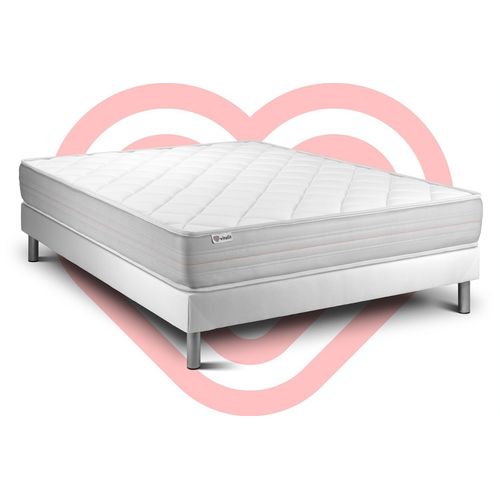 Ensemble Vitalmemo 180x200cm Sommier Kit Blanc