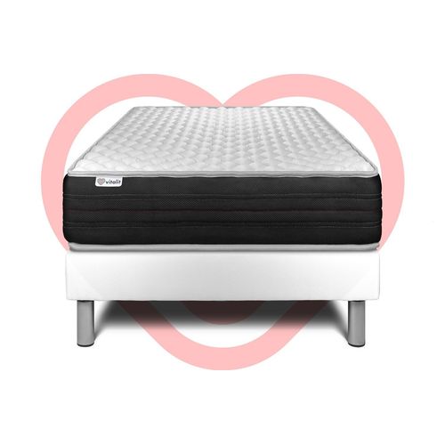 Ensemble Vitalmemo One 90 X 200 Cm Sommier Kit Blanc