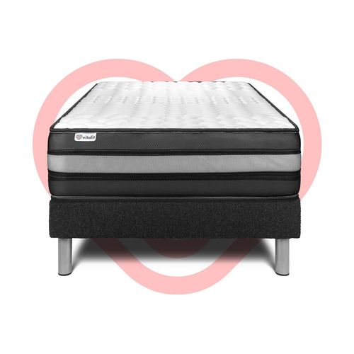 Ensemble Vitalpower Zen 90 X 200 Cm Sommier Kit Noir
