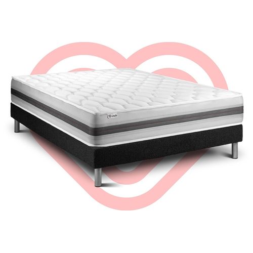 Ensemble Vitalspring Recover 140 X 200 Cm Sommier Kit Noir