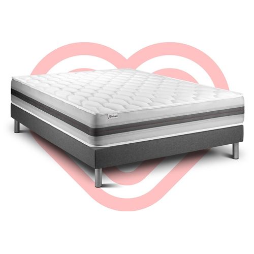 Ensemble Vitalspring Recover 200 X 200 Cm Sommier Kit Gris