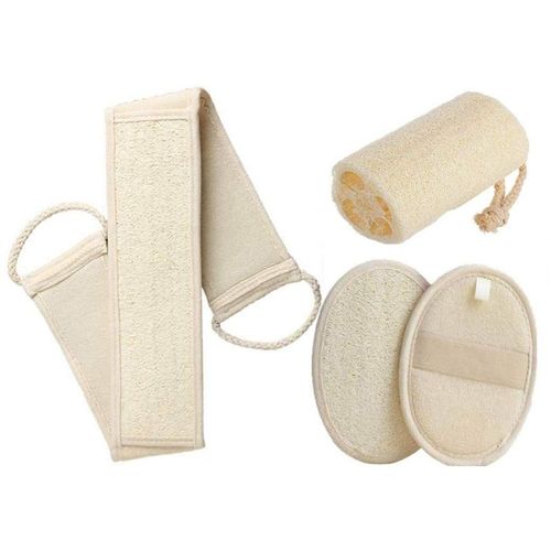 Ensembles D'ponges De Bain Extensibles En Luffa, purateur De Dos En Luffa, Gislande Corporel, Tampon En Luffa Propre Pour Le Visage, Douche, Lavage Du Corps, Lavage Du Visage