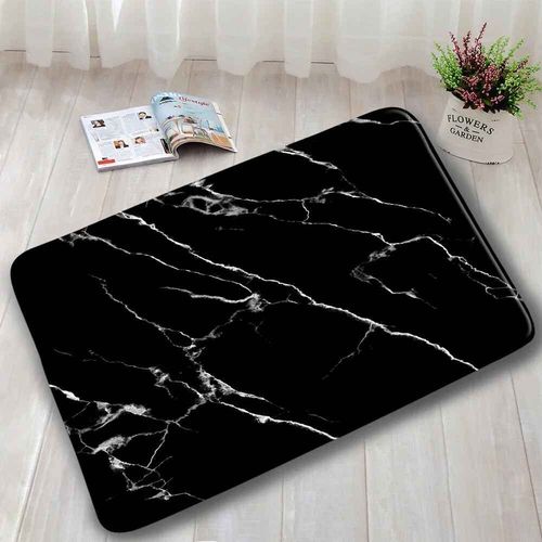 Ensembles De Tapis De Bain En Marbre Abstrait,Lignes Dores Gomtriques Modernes,Motif De Texture Bleue,Dcor De Salle De Bains,Tapis Antidrapant,Couver - Type Dd-3aa-Only Mat-45x75cm-17.7x29.5in