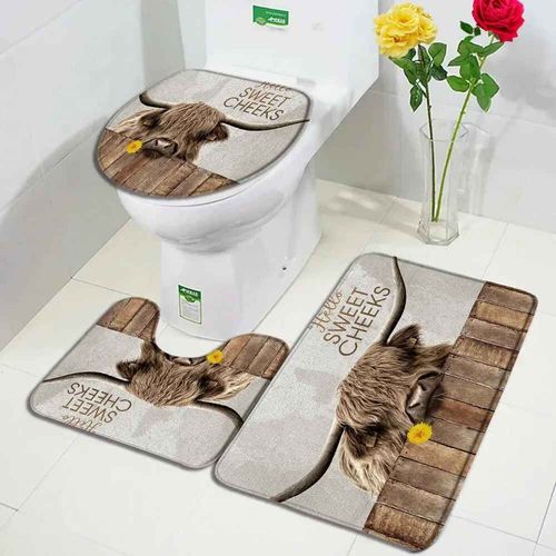 Ensembles De Tapis De Bain En Marbre Abstrait,Lignes Dores Gomtriques Modernes,Motif De Texture Bleue,Dcor De Salle De Bains,Tapis Antidrapant,Couvertu - Type 84ah-3pcs Set-45x75cm-17.7x29.5in