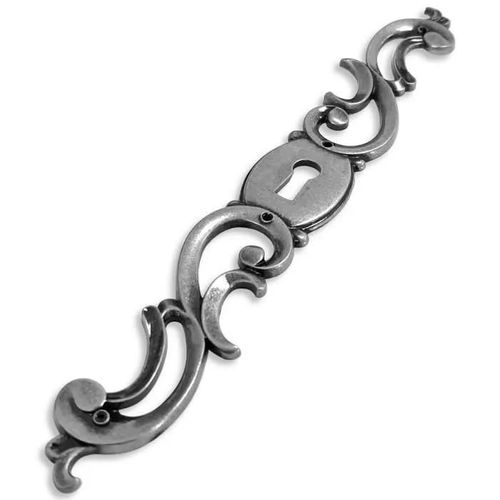 Entre De Cl Coq Main Gauche Argent Zamak Vieux Fer Vintage Rustique Antique Meuble Ancien Porte Clef Tiroir