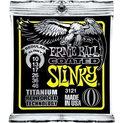 Ernie Ball 3121 Coated Regular Slinky Slinky Regular Jeu De Cordes G.lectr. .010 - .046
