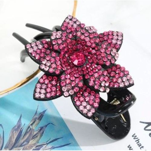pingle  Cheveux En Strass, Fleur Feuille Bec De Canard Clip Pinces  Cheveux Clips Rtro Brillant Crystal Accessoires Pour Femmes Queue De Cheval Brillante Couvre-Chef Accessoires Cheveux Chignon -