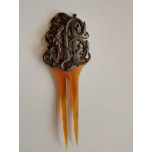 pingle  Chignon Louis Wiese Fin Xixe Argent Et Corne Sign Et Poincon