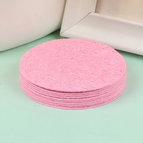 ponge De Nettoyage Du Visage  Compression, 10 Pices, Bouffantes Multicolores, Pte De Bois, Coton, Nettoyage En Profondeur