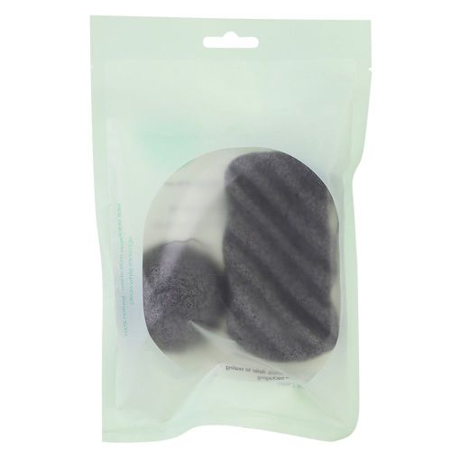 Eponge Konjak Douce Pour Le Visage, Nettoyante Pour Les Pores, Exfoliante Et Douce, Kit De Soins De La Peau, Noire