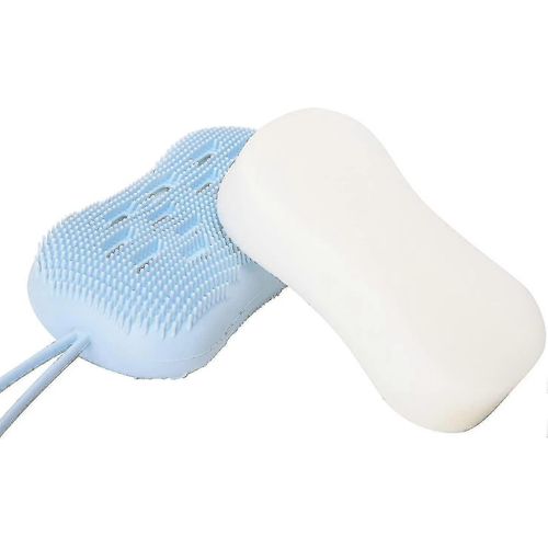 ponge Pour Le Corps Exfoliante En Silicone, Brosse Pour Le Corps De Bain Ou De Douche Double Face, Lofah En Silicone Avec ponge Intgre Nettoie, Masse Et Stimule La Circulation
