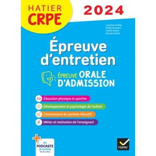 Epreuve D'entretien - Crpe 2024-2025 - Epreuve Orale D'admission   de Elodie Foussard