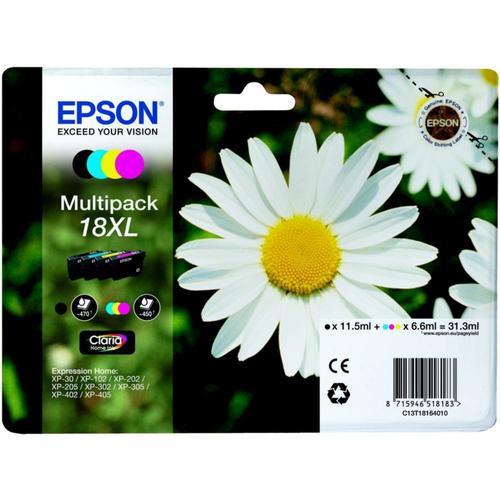 Epson Multipack 18 Xl (Pquerette) - Pack De 4 Cartouches D'encre Grande Capacit Authentiques - Noir, Jaune, Cyan, Magenta