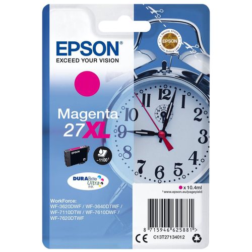 Epson 27xl - 10.4 Ml - Xl - Magenta - Original - Emballage Coque Avec Alarme Radiolectrique - Cartouche D'encre - Pour Workforce Wf-3620, Wf-3640, Wf-7110, Wf-7610, Wf-7620, Wf-7715, Wf-7720