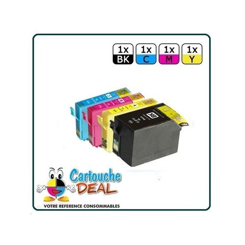 Epson 27xl : Lot 4 Cartouches Compatible Workforce Wf3620 Wf3640 Wf7110 Wf7610 Wf7620 - T2711 T2712 T2713 T2714