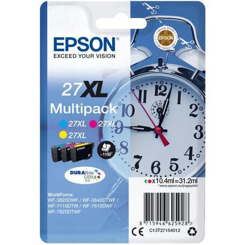 Epson Multipack T2715 (Rveil) - Pack De 3 Cartouches D'encre Haute Capacit Jaune, Cyan, Magenta - Pour Epson Workforce Wf
