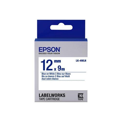 Epson Labelworks Lk-4wln - Bande D'tiquettes - Bleu Sur Blanc - Rouleau (1,2 Cm X 9 M) 1 Rouleau(X) - Pour Labelworks Lw-1000, Lw-300, Lw-400, Lw-600, Lw-700, Lw-900, Lw-K400, Lw-Z700, Lw-Z900