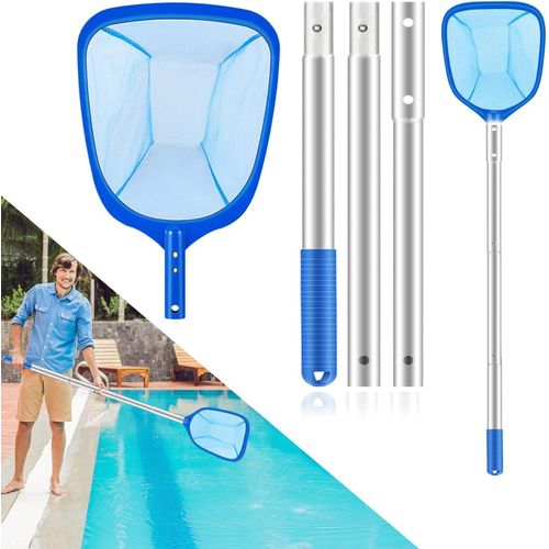 puisette Piscine,puisette Piscine Fond Avec Tlescopique Robuste De 140cm Pour Bassin,Filet De Nettoyage Piscine,Piscine,Spa,Filet De Piscine Pour Nettoyer Dchets En Fond Et Surface