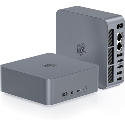Eqr5 Mini Pc,Processeur Amd Ryzen 5 5650U(6C/12T,Jusqu' 4.2 Ghz),8 Go De Ddr4 Ram 500 Go Pcie3.0 Ssd,Hdmi/Dp/Wifi6/Bt 5.2/Rj45/Wol/Dmarrage Auto