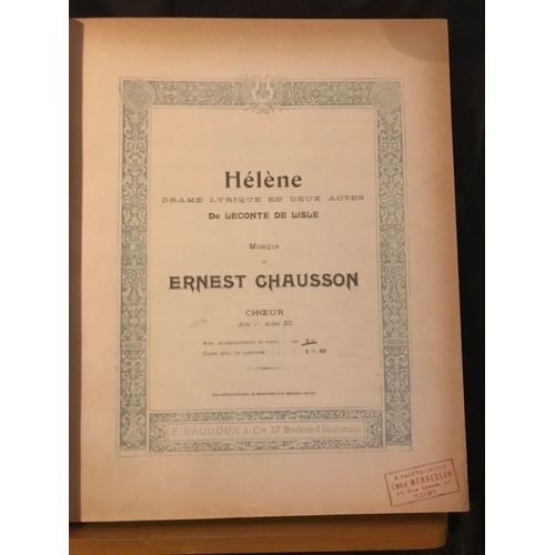 Ernest Chausson Mlodies Recueil Ancien Reli ditions Anciennes Diverses