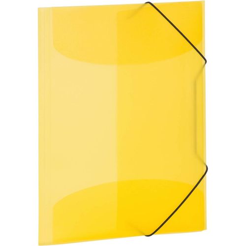 Ershi-19502 Lot De 3 Porte-Documents Din A4 Jaune Translucide En Plastique Solide Lavable Rsistant Avec Rabats Intrieurs Et las[201]