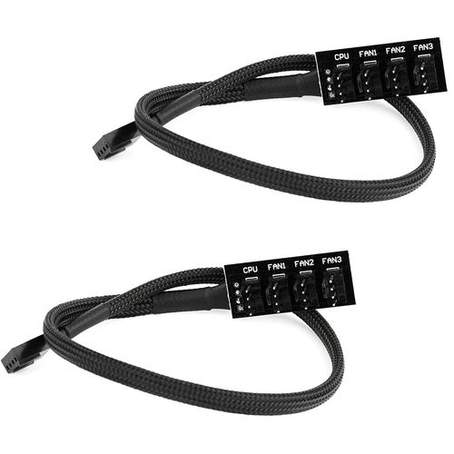 ERSHI-2 Pcs 4 Broches PWM Fan Hub, 3/4 broches Mle pour CPU Fan PC Fans Hub, Ordinateur CPU/Botier Ventilateur Multi Splitter Co[2