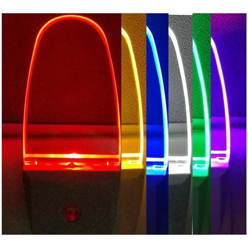 Ershi-2 Pcs Led Multicolore Veilleuse Automatique 0,5w Avec Capteur Photosensible Pour Une Lumire Du Crpuscule  LAube Munie D[2