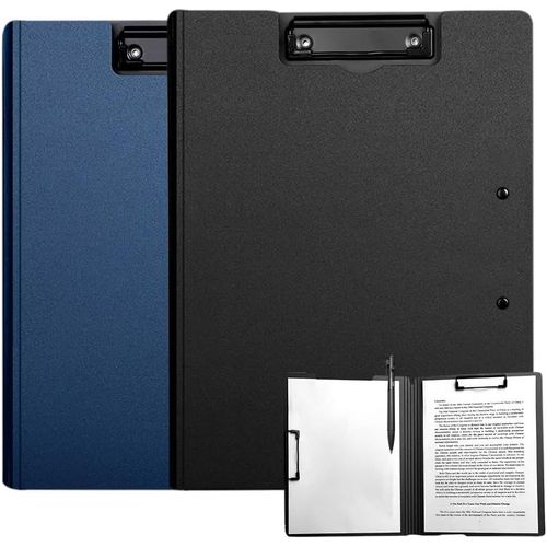 Ershi-2 Pices Porte Documents A4, Porte-Bloc A4, Planche  Pince Avec Fonction De Rangement (Avec 2 Clips), Porte-Blocs En Plasti[3743]