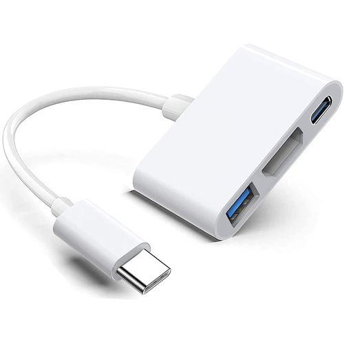 ERSHI-Adaptateur Multiport USB C AV avec Sortie HDMI 4K 60 Hz, Port USB 3.0 et Port USB-C Fast Charging pour Apple MacBook Pro M1 [1135]