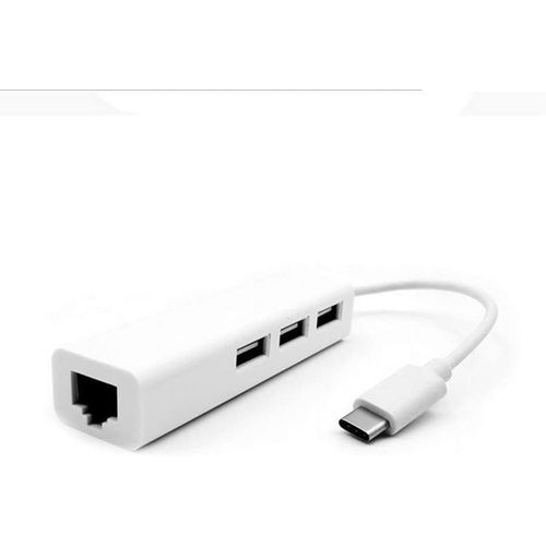 ERSHI-Adaptateur USB C Ethernet, avec 3 ports USB 2.0, HUB USB C Ethernet LAN, carte rseau LAN USB2.0 RJ45 Type C vers Ethernet[993]