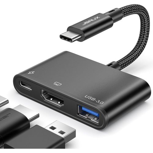 ERSHI-Adaptateur USB C vers HDMI, hub AV multiport numrique avec HDMI 4K, USB A 3.0, 100 W PD, Compatible avec iPhone 16 Pro/16 P[482]