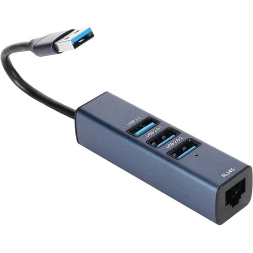ERSHI-Adaptateur USB vers Ethernet, Adaptateur Multiports USB 4 en 1, Adaptateur USB vers LAN Ethernet en Alliage D'aluminium avec[1305]