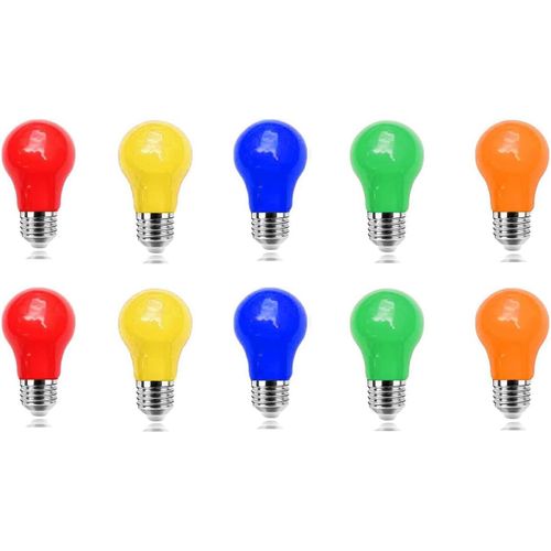 Ershi-Ampoule Colore E27, 3w Led Ampoules Couleur, Ampoules Led De Couleurs Mlanges,Rouge Jaune Bleu Vert Orange,Pour Guirlande[4607]