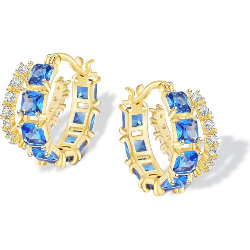 Ershi-Boucles D'oreilles Croles Doubles En Or Pour Femme, Boucles D'oreilles Carres En Zircone Cubique Plaques Or 14 Carats, Bi[815]