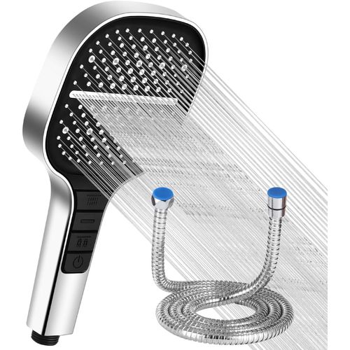 Ershi-Carr Pommeau Douche Haute Pression (Argent, Shower Head + Hose)[1150]