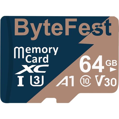 ERSHI-Carte Mmoire MicroSD 64Go avec Adaptateurs, UHS-I U3 C10 V30 4K UHD, TF Card pour Camras d'action Drone Consoles de Jeux[430]
