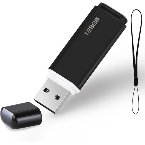ERSHI-CL USB 128Go, Flash Drive Pen USB 2.0 Memory Stick pour PC, Ordinateur Portable etc (Noire)[411]