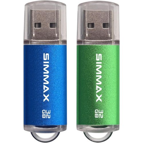 ERSHI-Cl USB 32 Go Lot de 2 Mmoire Stick USB 2.0 Flash Drive Pivotant Stockage Disque Pendrive par (32Go Bleu Vert)[225]