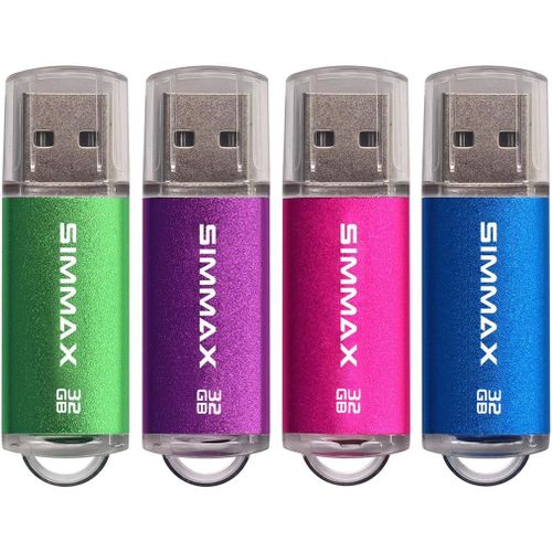 ERSHI-Cl USB 32 Go Lot de 4 Mmoire Stick USB 2.0 Flash Drive Pivotant Stockage Disque Pendrive par (32Go Vert Violet Rose Bleu)[2