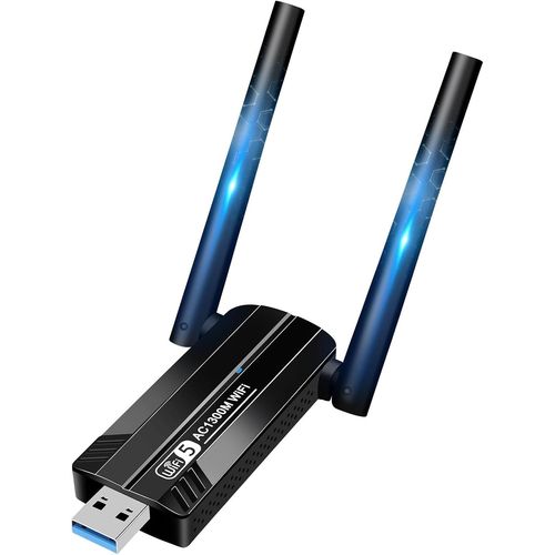 ERSHI-Cl WiFi Puissante AC1300 Mbps, Carte WiFi pour PC, Clef WiFi USB 3.0 Double Bande 2.4GHz/5GHz, Dongle WiFi 5dBi Antenne, Co[5