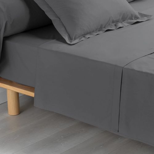 Ershi-Douceur D'intrieur, Drap Plat (180 X 290 Cm) Percaline Anthracite, Percale De Coton[132]