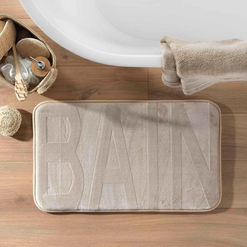 ERSHI-douceur d'intrieur, Tapis de Bain (45 x 75 cm) Bain Taupe, Microfibre Relief[1200]