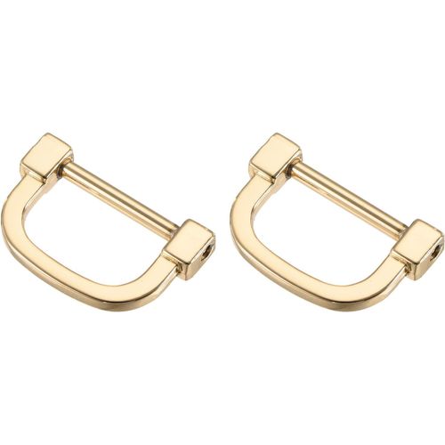 Ershi-Fer  Cheval Anneaux En D (25mm) 2pcs Visser Forme U Boucles Manille - Pour Voiture Cls Porte-Cls Sacs Cuir Artisanats, Do[3