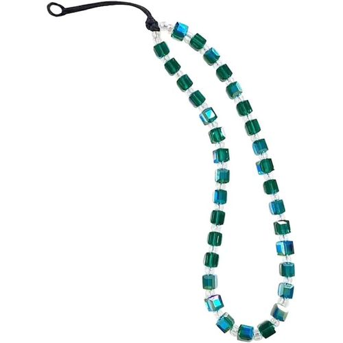 Ershi-Fsstud Square Beaded Mobile Phone Lanyard Phone Charm Wrist Strap Bling Crystal Bead Strap Phone Chain String Bracelet Keych[1