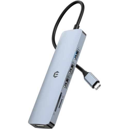 ERSHI-Hub USB C avec 4K HDMI, 6 in 1 Adaptateur USB C avec HDMI, USB 3.0, 2 * USB 2.0, SD/TF, Hub USB 3.0 5Gbps Dock USB Type C po[982]