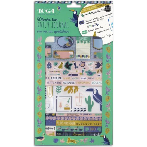 Ershi-Kit De Dcoration Bullet Journal - Jungle, Bleu, Vert Et Jaune, Taille Unique[3074]